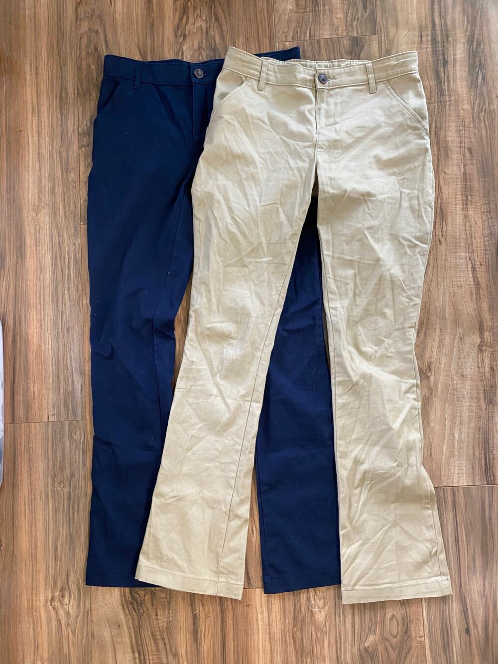 OLD NAVY BOOT CUT UNIFORM PANTS NAVY KHAKI SET SZ 16